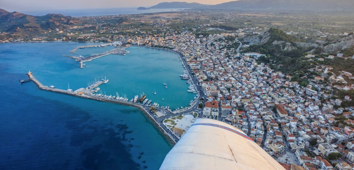 Il centro dell’isola di Zante visto dall’alto